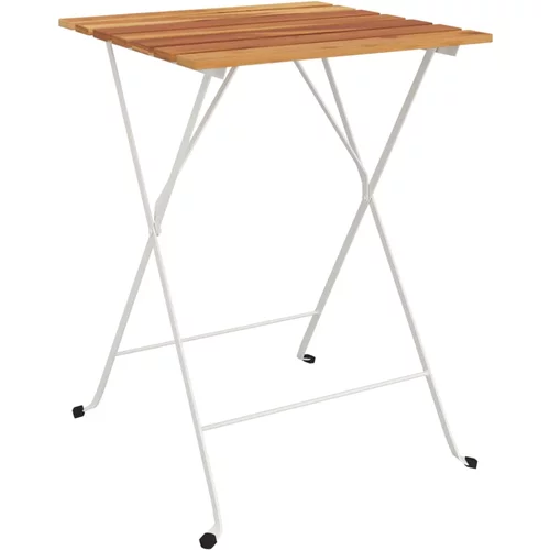 Sklopivi bistro stol 55 x 54 x 71 cm od drva bagrema i čelika