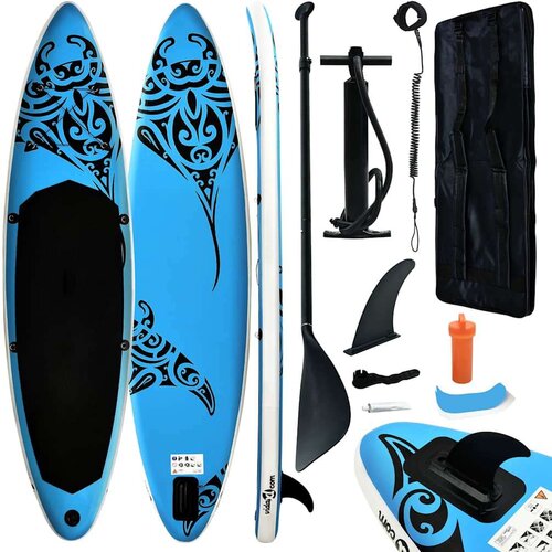 SUP Set daske na napuhavanje za veslanje stojeći 305x76x15 cm plavi Cijene