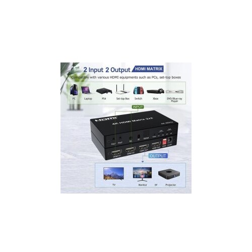  HDMI Matrix Kettz 4k 60hz 2x2 HM-K252 11-474 Cene