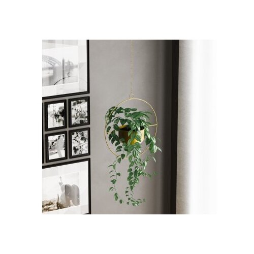WALLXPERT decorative pot zlatna saksija payanda gold Slike