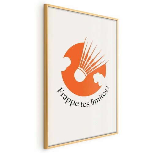  Plakat - Shuttlecock Against the Orange Sun 60x90 Zlatni okvir Cijene