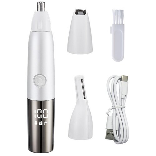 INF Večfunkcijski električni strižnik nosu 3-v-1 z jeklenim rezilom USB-C White, (5000339717) Slike