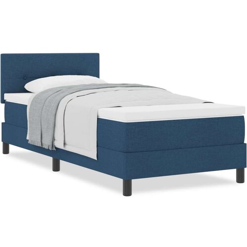  Krevet s podnicom s madracem plavi 100x200 cm tkanina Slike