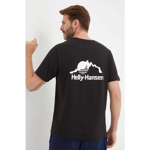 Helly Hansen Pamučna majica YU PATCH T-SHIRT boja: crna, s aplikacijom, 53391