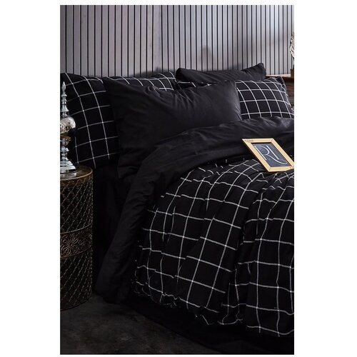 Mila Home Črna posteljnina za zakonsko posteljo/podaljšana z rjuho/4-delna 200x220 cm Geometric – Cene
