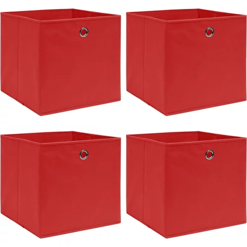  Kutije za pohranu 4 kom crvene 32 x 32 x 32 cm od tkanine
