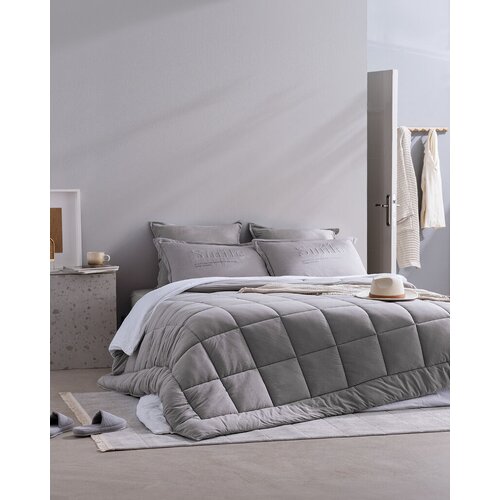 Madame coco Komplet posteljina sa prekrivačem Bobigny Supersoft, 195x215cm, Siva Cene