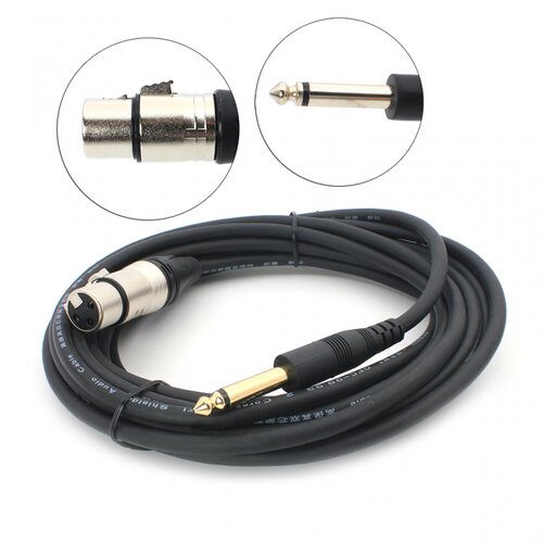  JWD-AU20 Mikrofonski kabl XLR na 6.3mm, 5m, Crni Cene