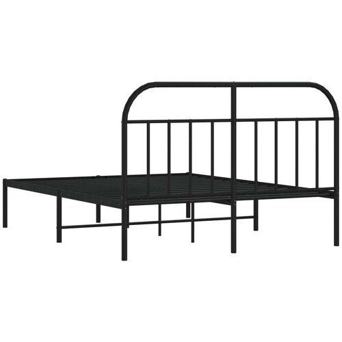 vidaXL Metalni okvir za krevet s uzglavljem crni 135x190 cm Cene