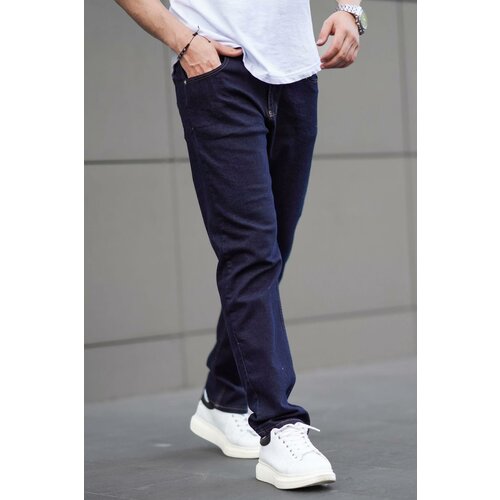 Madmext Dark Blue Straight Fit Men's Denim Trousers Jeans 6856 Slike