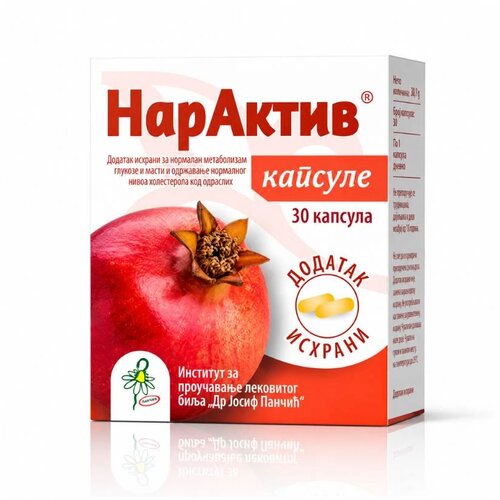 INSTITUT DR JOSIF PANČIĆ Kapsule za metabolizam i za&amp;scaron;titu organizma NarAktiv, 30 kapsula Slike