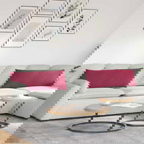 vidaXL jastučići za sofu 2 pcs vinska crvena 120 x 40 cm Cijene