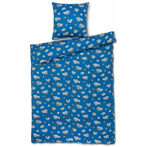 JUNA Modra podaljšana posteljnina iz bombažnega satena 140x220 cm Grand Pleasantly – JUNA