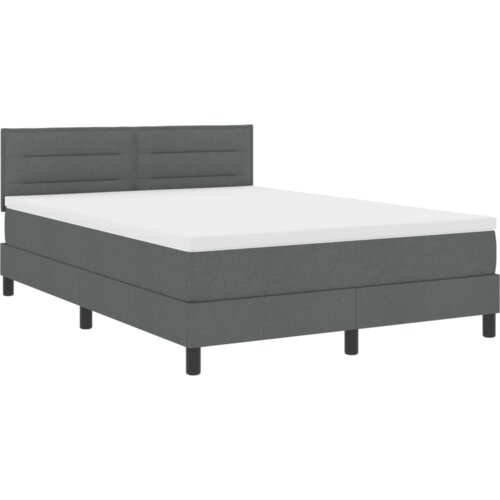 VidaXL Krevet s podnicom s madracem tamnosiv 160x200 cm tkanina Slike