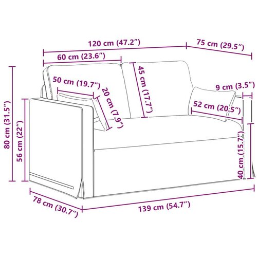 SOFA 2 pcs Crna Metal Slike