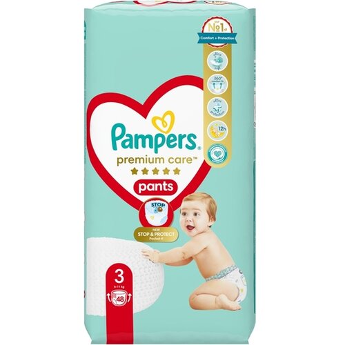 Pampers hlačne pleničke Premium Care Pants, velikost 3 (6 - 11 kg), 48 kos Slike