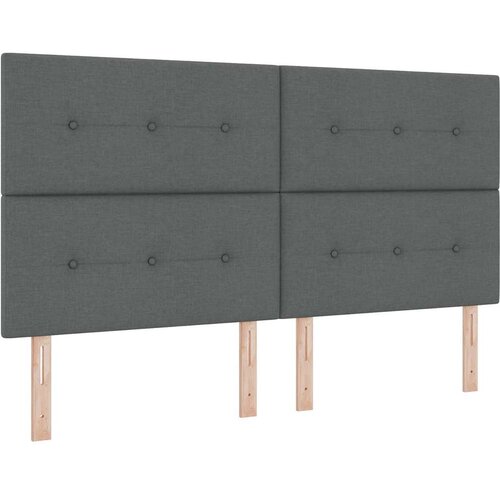  Krevet s opruga kutije Tamno siva 200 x 180 cm tkanina Slike
