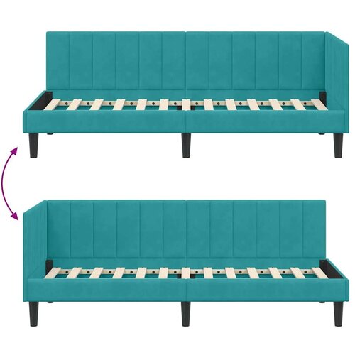 VidaXL kutni okvir kreveta s uzglavljem tirkizna 80 x 200 cm bar&amp;scaron;un Slike