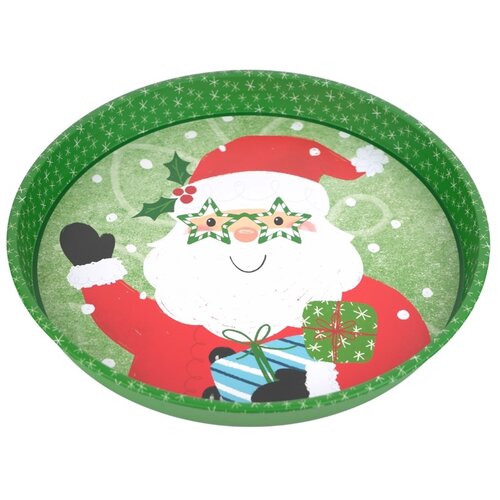  Novogodišnji poslužavnik metalni deda mraz 30cm Cene