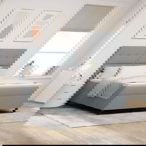 Box Spring Krevet s Madracem Svijetlosivi 160x200 cm Tkanina Cijene