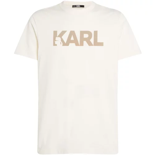 Karl Lagerfeld Majica temno bež / naravno bela