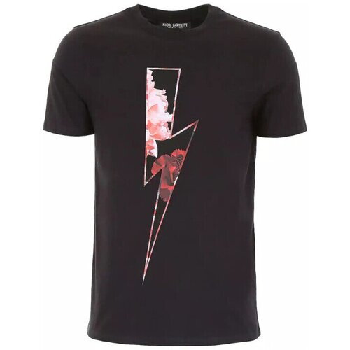 Neil Barrett Majice s kratkimi rokavi T-SHIRT BJT513A BLACK Črna Cene
