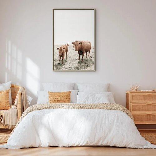  Slika - Mother and Calf (1 Part) Vertical 80x120 U prirodnom drvenom okviru Slike