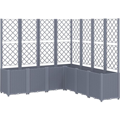 Maison Chic Cvetlično korito - Cvetlični Lonec z oporno mrežo sivo 160x160x140 cm PP, (21789449) Cene