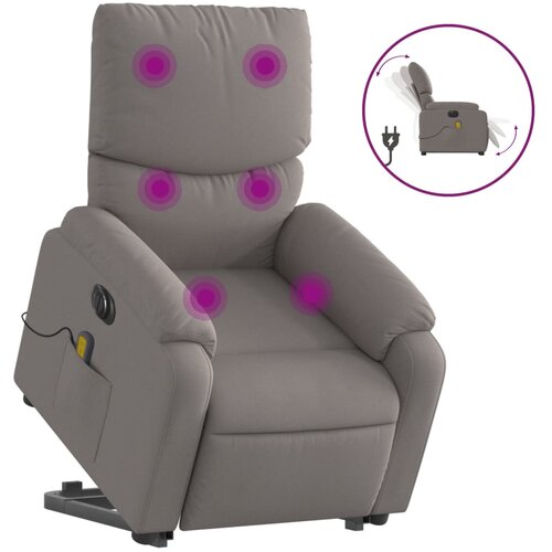 Maison Chic Električni masažni naslanjač - Relax naslanjač s funkcijo vstajanja taupe, (22042555) Cene