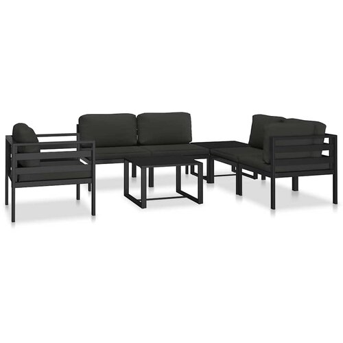  Modularna srednja sofa s jastucima aluminijska antracit Slike