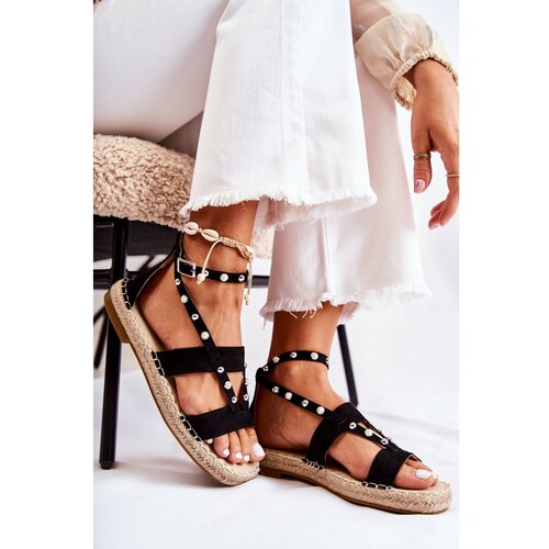 Kesi Suede Sandals With Studs Black Marey Slike