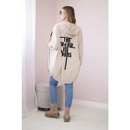 Kesi Sweatshirt with "The World is Yours" print light beige Cene