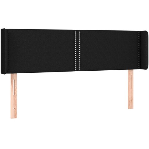  Uzglavlje s u&amp;scaron;ima crno 147x16x78/88 cm od tkanine Slike