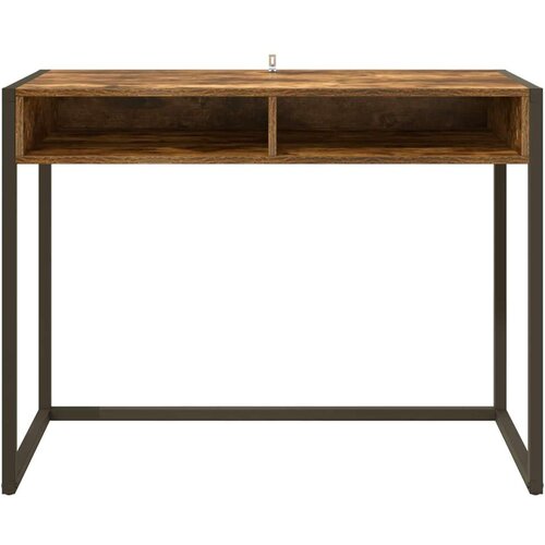  Stol s pohranom Dimni hrast 100 x 50 x 75 cm Konstruirano drvo Slike