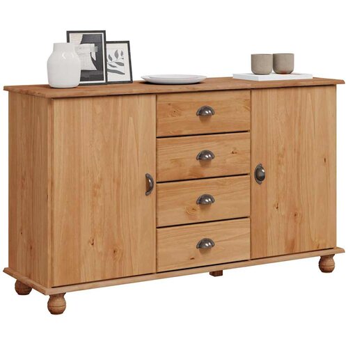  Kreveta s ladicama ASKIM 133,5 x 40 x 79 cm Masivna borovina Slike