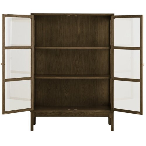 House Nordic Tamno smeđa vitrina u dekoru hrasta 90x126x40 cm Zamora &amp;ndash; Slike