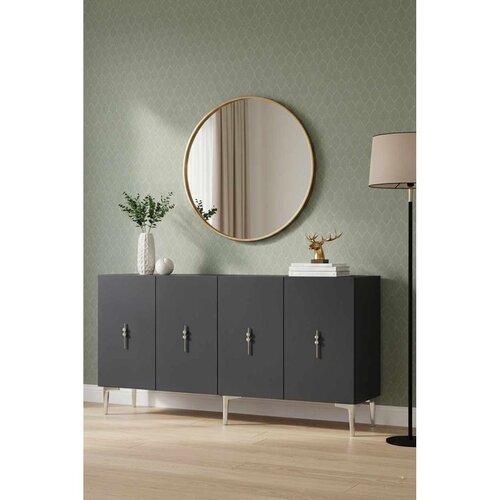Hanah home komoda Ayshe 150, 150 cm, antracit / srebrna Cene