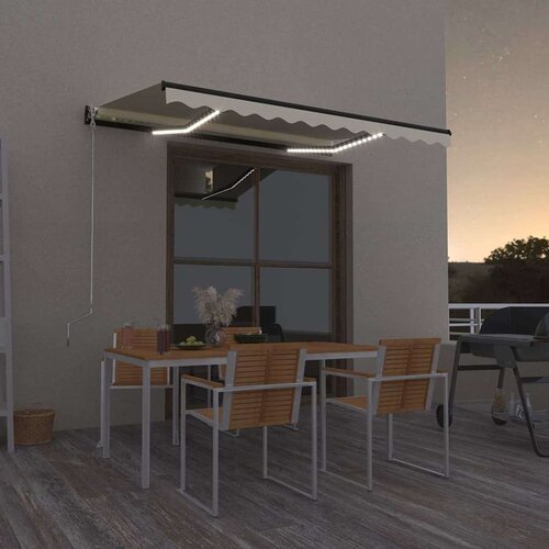  Ročno zložljiva tenda z LED lučmi 350x250 cm krem, (20728707) Cene