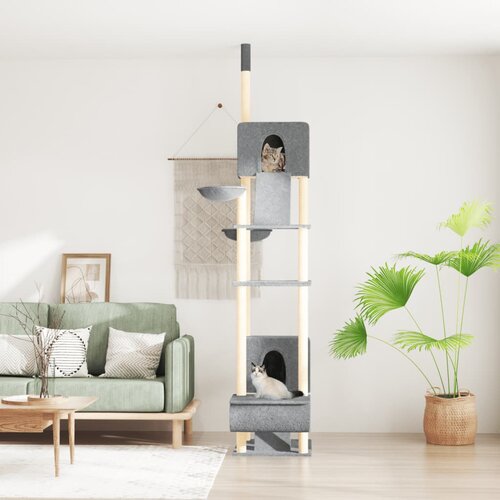vidaXL Penjalica za mačke od poda do stropa svjetlosiva 277 - 303 cm Cijene