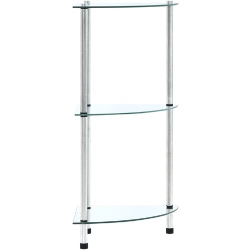 VidaXL Polica 3-nadstropna prozorna 30x30x67 cm kaljeno steklo Slike