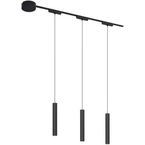 QAZQA Modern railsysteem met 3 hanglampen zwart 1-fase - Magnetic Cassie Cene