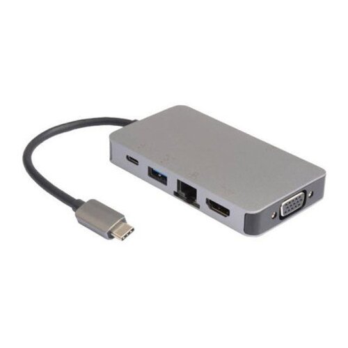 E-green Adapter usb(c)-hdmi+vga+2usb3+lan+usb(c) ( 54749 ) Cene