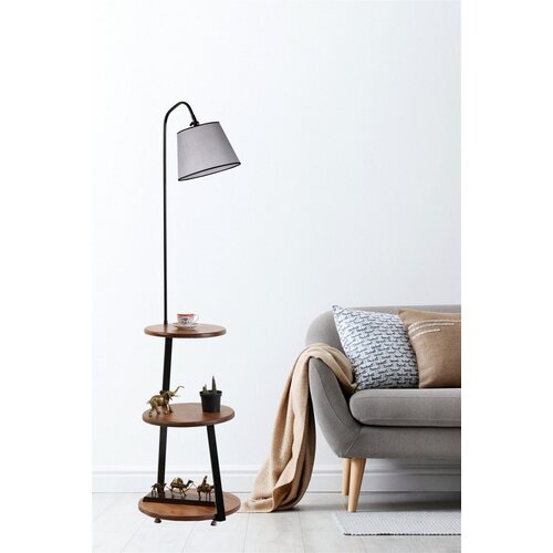 Opviq sorti 8743-4 walnutblackgrey floor lamp Cene