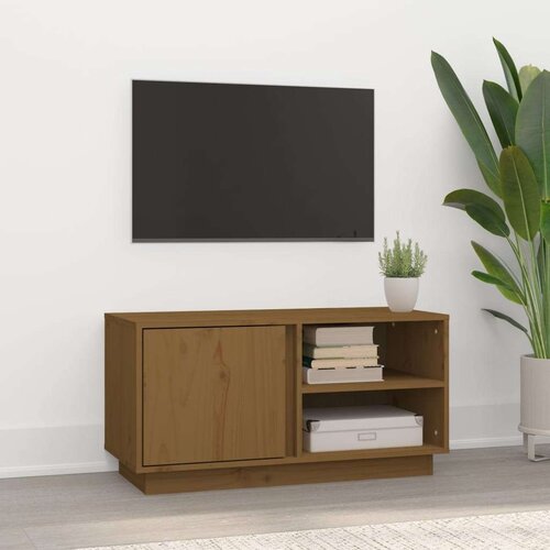 TV ormarić smeđa boja meda 80x34x40 5 cm od masivne borovine Cijene