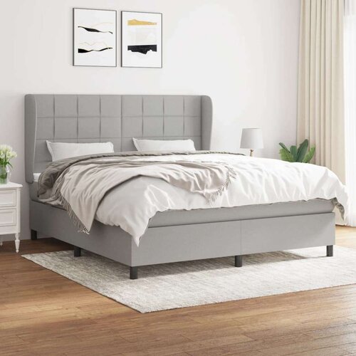  Box spring s madracem svjetlosiva 160x200 cm tkanina Slike