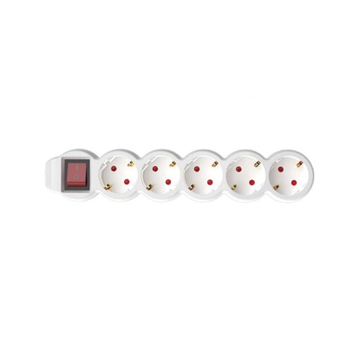 Home produžni kabel, 5 utičnica, prekidač, 1.5mm&amp;sup2;, 3 met, bijeli - nv 5K-3/WH/1.5 Slike