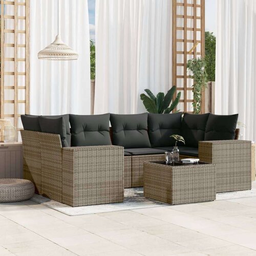 vidaXL 7-dijelni set vrtnih sofa sivi od poliratana Cene