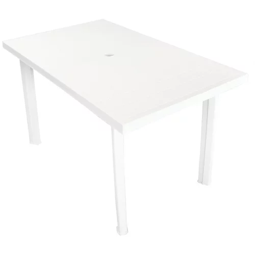  Vrtna miza bela 126x76x72 cm plastika