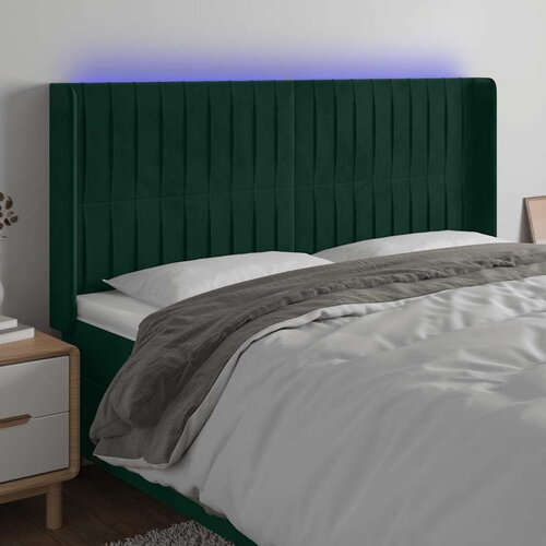  LED uzglavlje tamnozeleno 183 x 16 x 118/128 cm bar&scaron;unasto Cijene