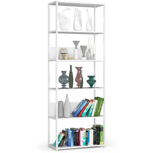 AKORD Regal V Loft Slogu Iz Kovine, Bela, (5000332489) Cene